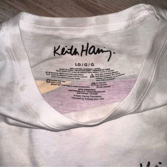 KEITH Haring Pop Shop Art T-Shirt Windsurfer short sleeve T size l - Picture 4 of 5